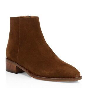 NEW Aquatalia Women Faelynn Waterproof Suede Bootie Chestnut Brown Ankle Bootie
